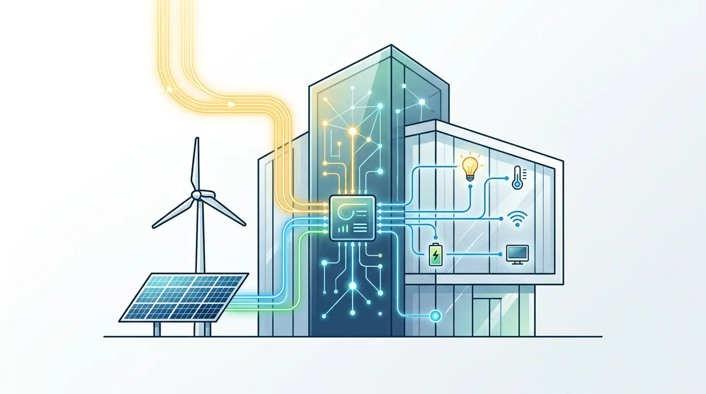 Smart buildings integrating renewable energy with solar power, energy management systems, and intelligent building automation
